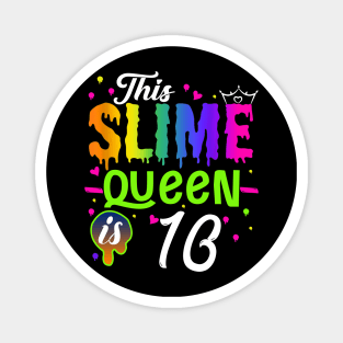 Kids This Slime Queen Is 10 Girl 10th Birthday Party Squad Outfit Magnet